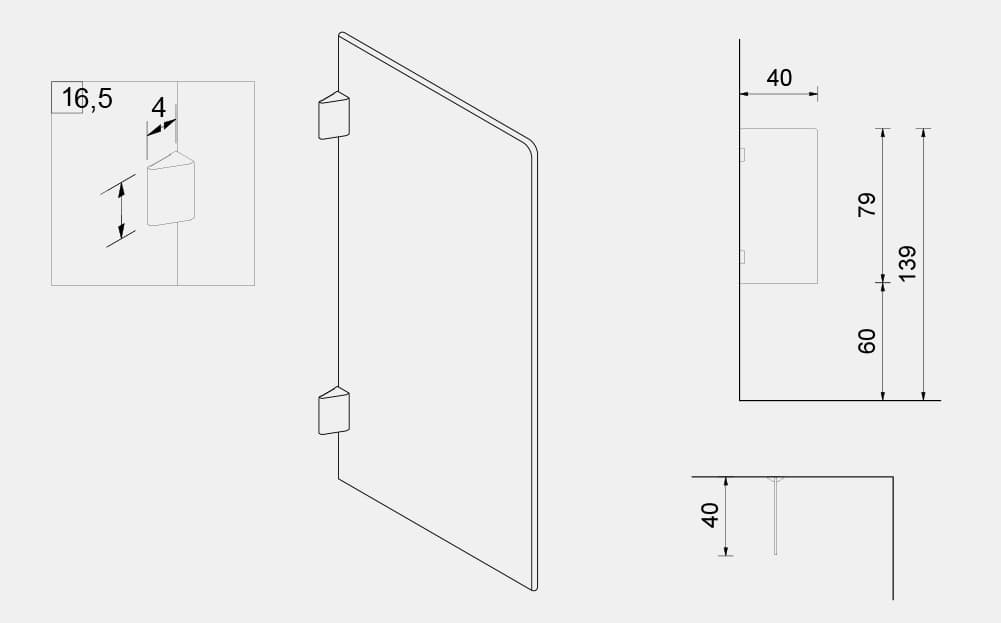 Kompakt 790 x 400 mm Panel
