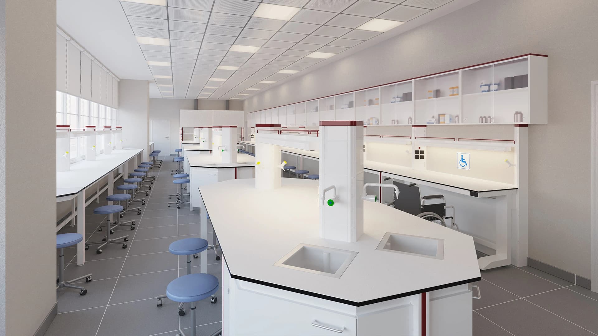 Kimyasala Dayanıklı Laboratuvar Tezgahları